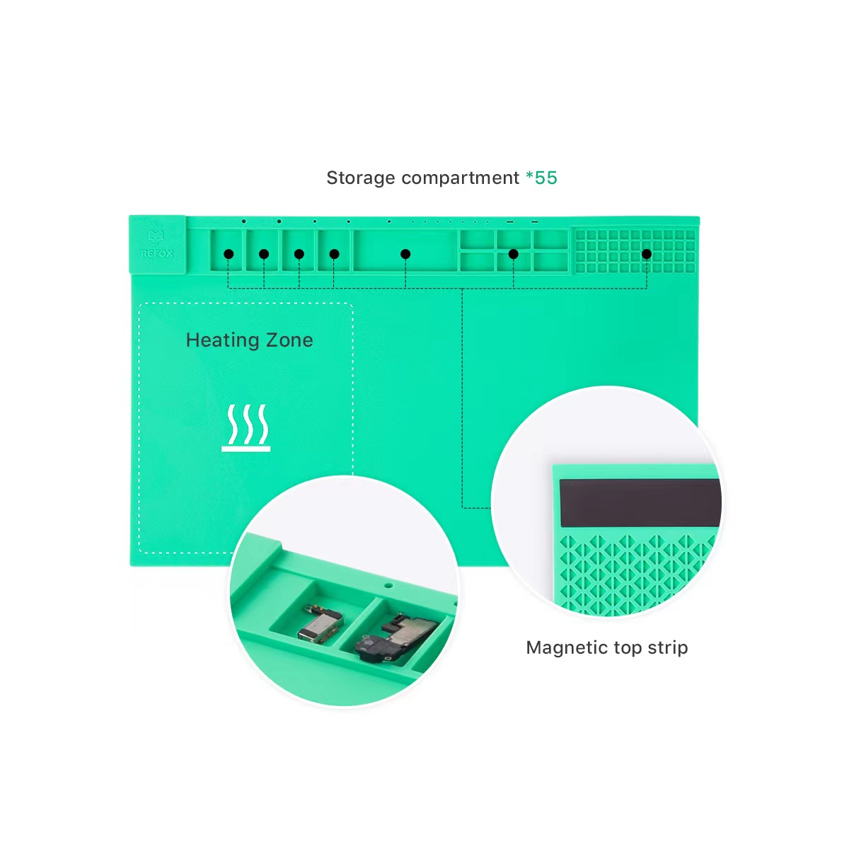 REFOX RS30 ESD Phone Repair Heating Pad Anti-static Maintenance Silicone Mat For Mobile Phone LCD Display Motherboard Repair