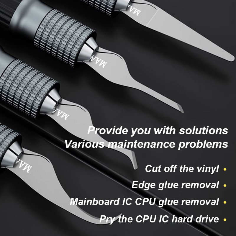 MaAnt Multifunctional Glue Removal Blade Set Hand Grinding Hardness and Flexibility Motherboard Chip CPU IC Scraper Pry Knife