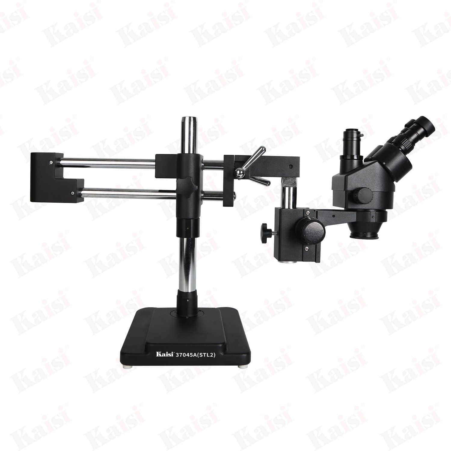Kaisi 37045 STL2 Easy to Handle 360 Degree Swing Long Arm 7x-45x Mobile Motherboard Repair Base Stereo Trinocular Microscope