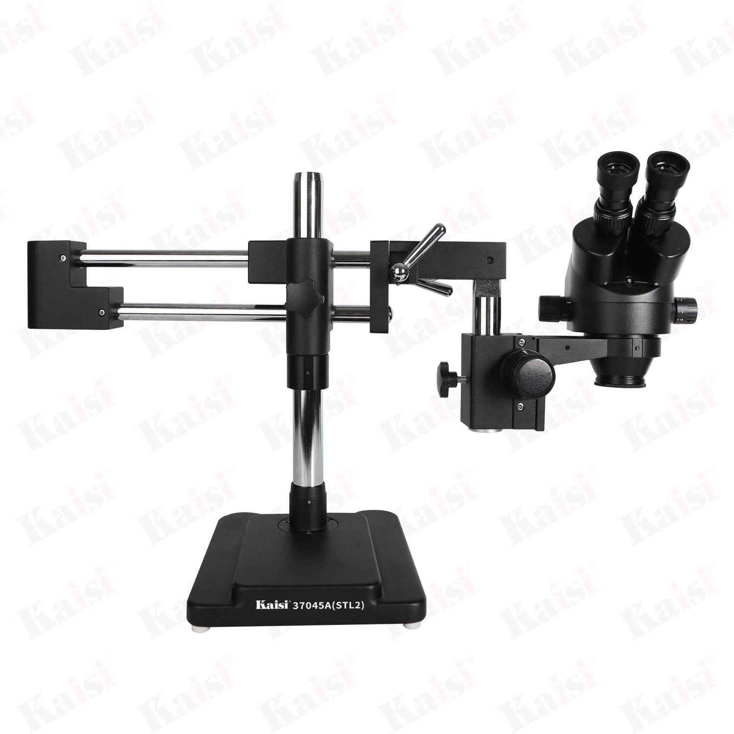 Kaisi 37045 STL2 Easy to Handle 360 Degree Swing Long Arm 7x-45x Mobile Motherboard Repair Base Stereo Trinocular Microscope