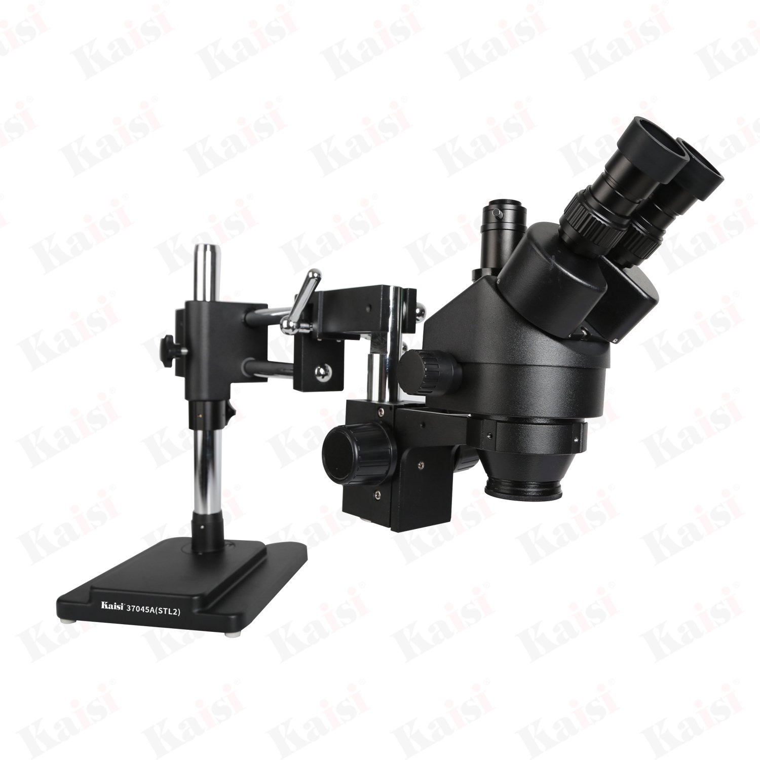 Kaisi 37045 STL2 Easy to Handle 360 Degree Swing Long Arm 7x-45x Mobile Motherboard Repair Base Stereo Trinocular Microscope