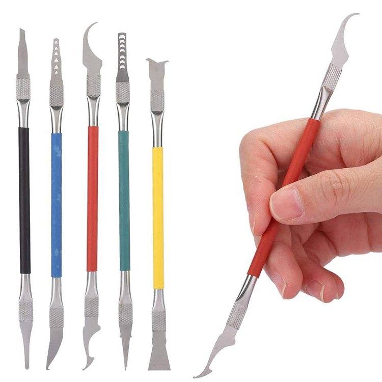 5 in 1 IC Chip Repair CPU NAND Remover CPU Crowbar Remove Glue Knife Tools Kit for Motherboard Repair Electronics Tool Kit