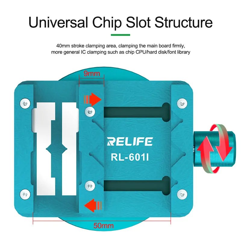 Motherboard IC Chip Mini Rotary Fixture RELIFE RL-601I For Mobile Phone PCB Repair Universal Heat Resistance Clamp Tool