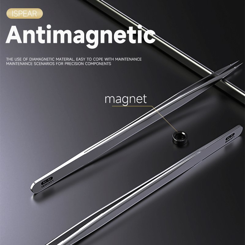 LUOWEI IS-10 Stainless Steel Precision Tweezers straight tip tweezers for Mobile Phone Repair