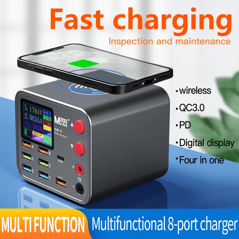 MaAnt Multi-port Wireless USB PD Charger Support Current/Voltage DC Power Supply With Mobile Phone Motherboard Short Circle Test