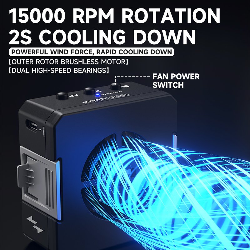 LUOWEI LW-CF01 3-in-1 fan UV cooling exhaust fan for repair mobile phone motherboard IC welding