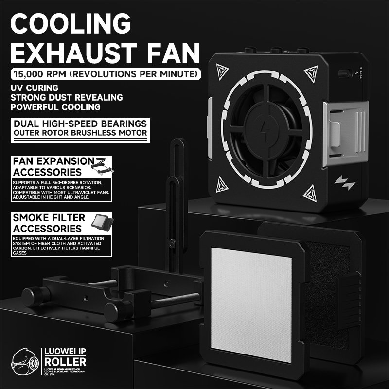 LUOWEI LW-CF01 3-in-1 fan UV cooling exhaust fan for repair mobile phone motherboard IC welding