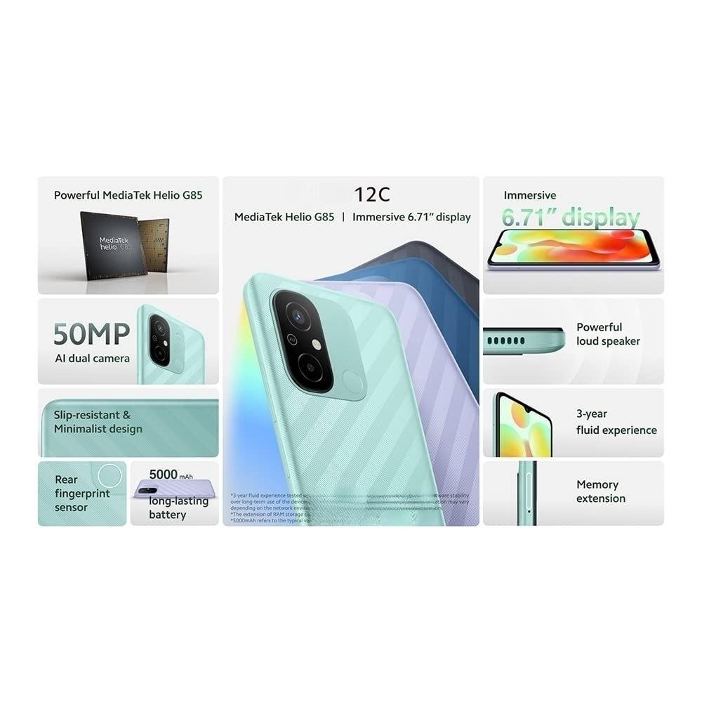 Global Version For Xiaomi Redmi 12C 3G 4G 5G LTE Mobile Phone Android Gaming Smartphone Feature Phone Cell phone