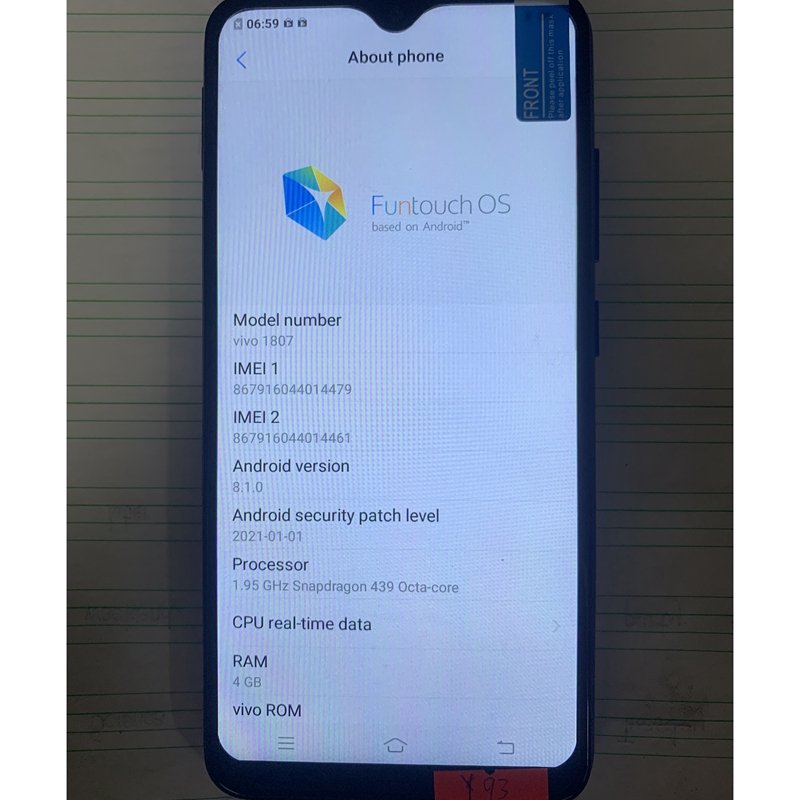 2022 Popular intelligent phone Original used mobile phones for vivo Y93 used mobile phone