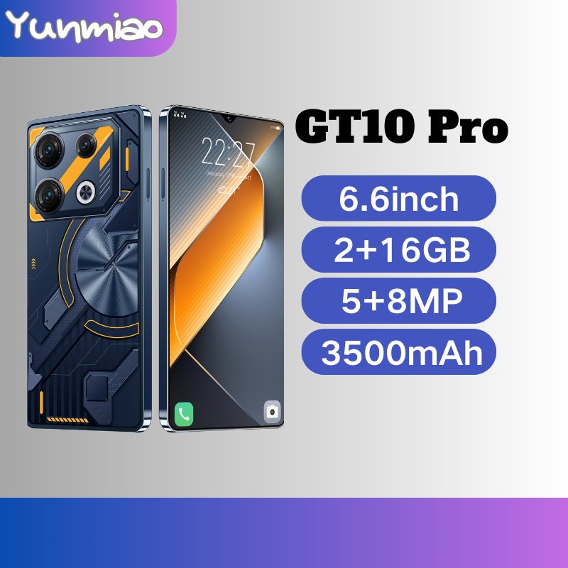 New Coming GT10 Pro Android Phones 6.53 Inch Big Screen 3G 2GB+16GB Dual Sim Used Mobile Phones
