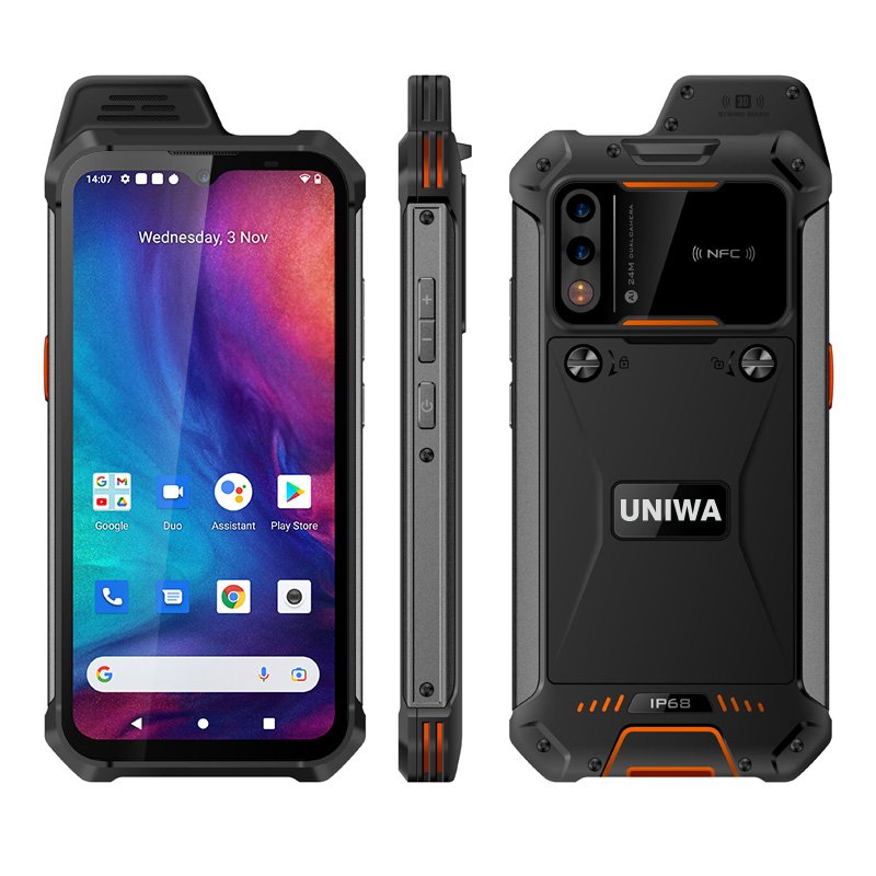 6.3" Screen IP68 Waterproof Smartphone UNIWA W888 4G LTE Zello PTT Walkie Talkie Phone Mobile POC Radio Walkie Talkie phones