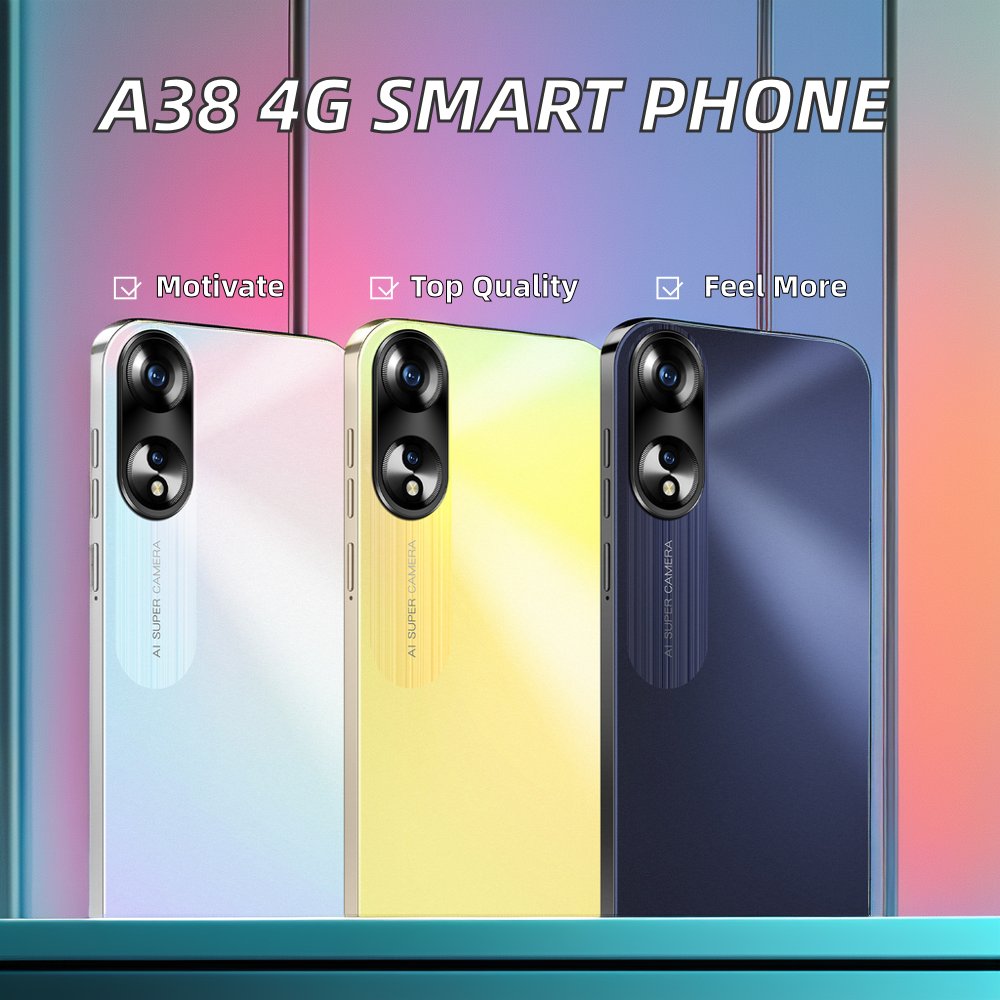 Hot Selling A38 Global Version 6.8 Inch 4G Octa Core Smartphone HD Resolution 6.8 Inch Incell Screen Real 4G Eight Nuclear Used