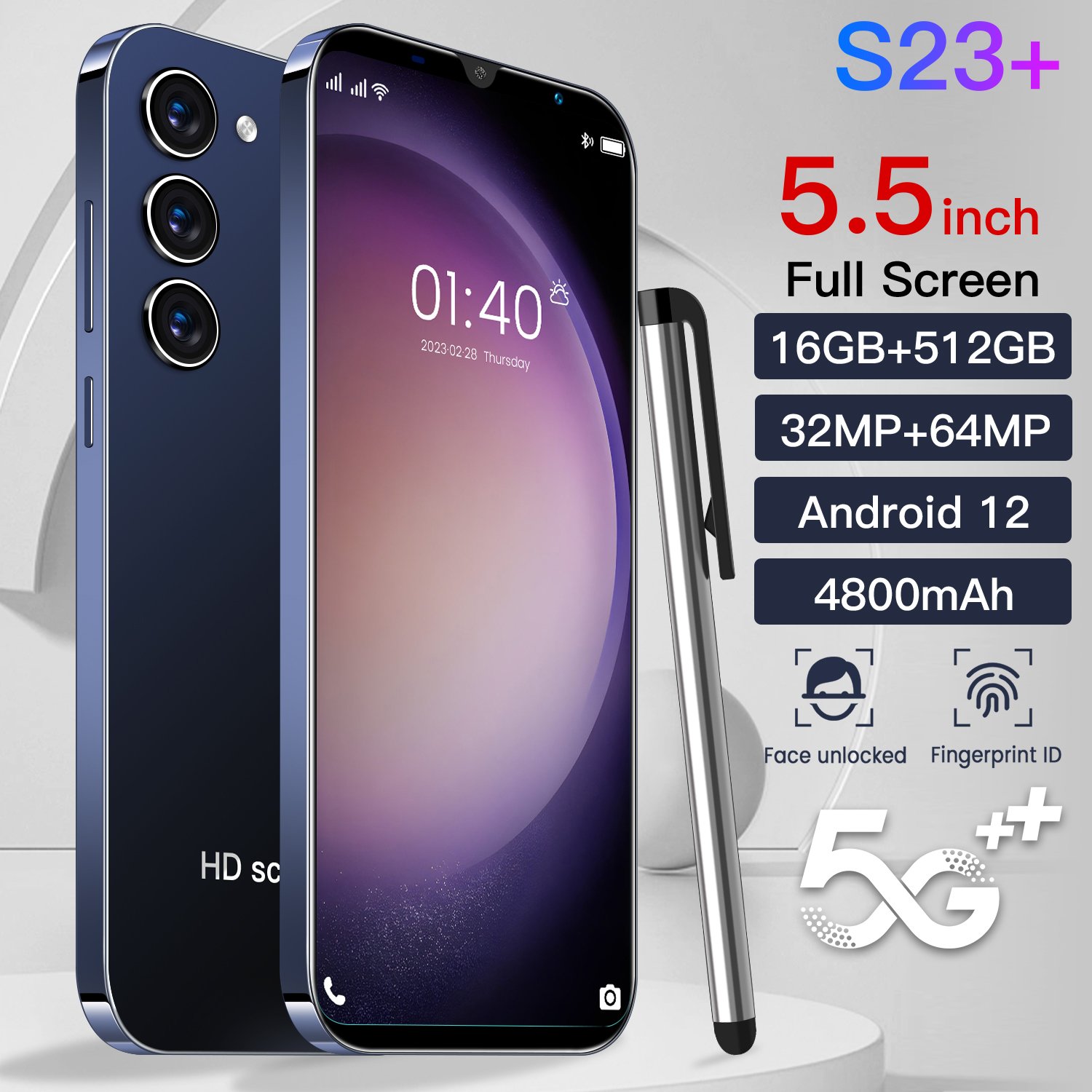 Wholesale Unlock High Quality S23+ 16GB+1TB Smart Phones Original Unlocked 5G Mobile Phones