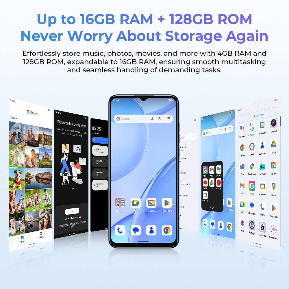 Oukitel C57 Pro Cell Smartphone 6.52" HD 4GB+128GB 4300mAh Battery Dual SIM Android 14 Original Smart Phone 2024
