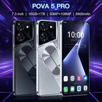 Global Version POVA 5 PRO SmartPhone 4GB+128GB Dual Sim Unlocked Mobile Phones 7.2 Inch HD Original 4G/5G Cellular Phone