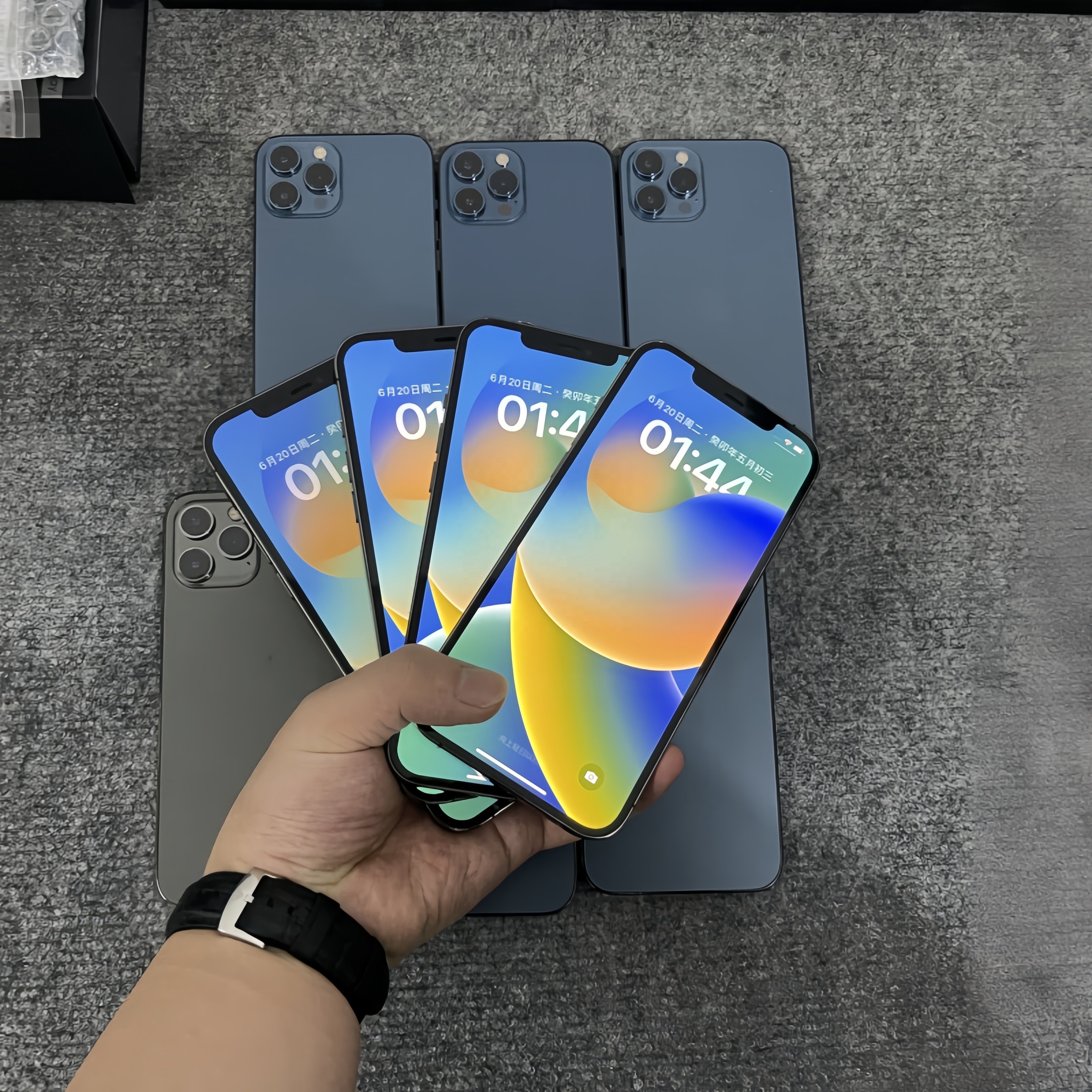 Wholesale 12 pro max 99% Second hand phones for Apple Original Used Cellphones Global Unlock for iPhone 12 Pro Max 128GB 256GB