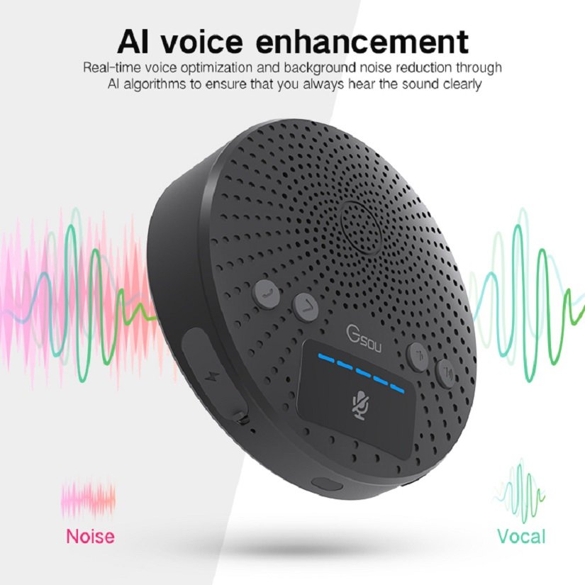 Gsou CF10 Full 360 Degree Portable HD Business USB Speaker Phone With Microphone For Conference Calls Zoom Meetings