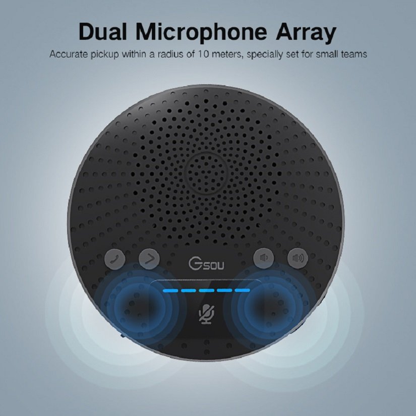 Gsou CF10 Full 360 Degree Portable HD Business USB Speaker Phone With Microphone For Conference Calls Zoom Meetings