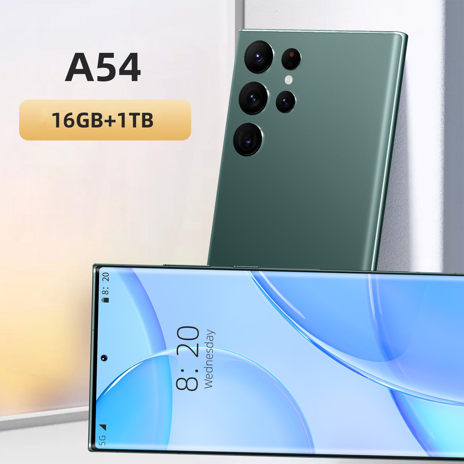 tide fashion Phone Wholesale Telephone Unlocked Smartphone Mobile Phone A54 16GB +1TB7.3inch Full screen Screen