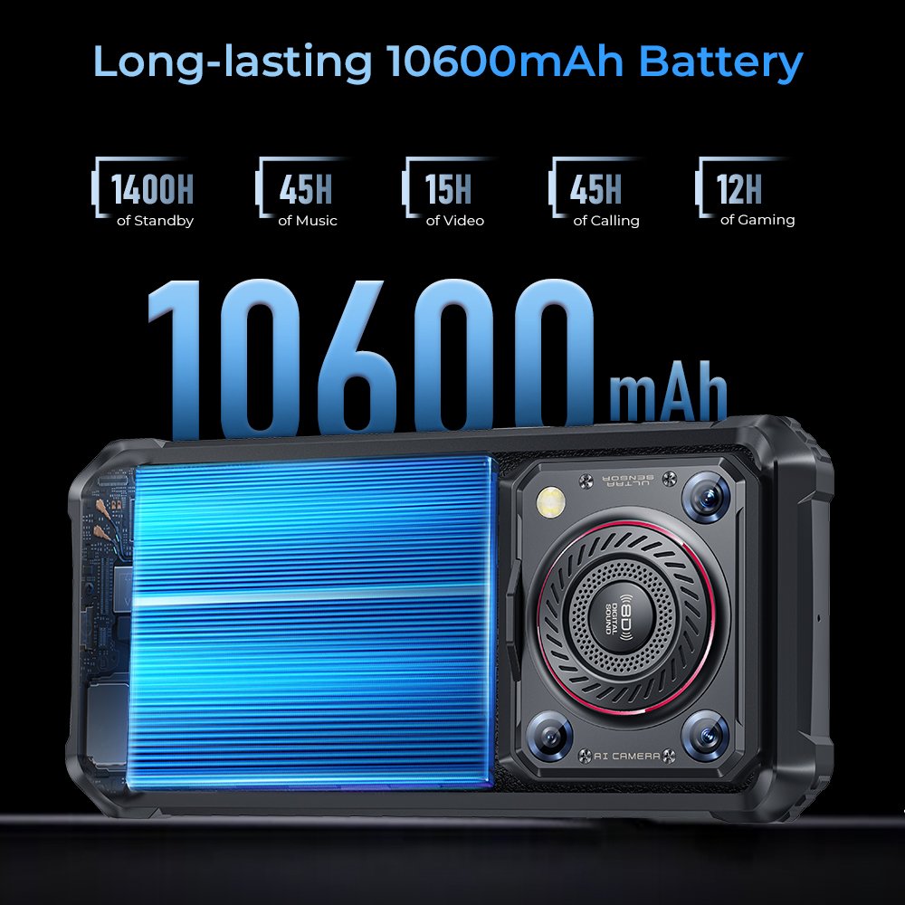 New Oukitel WP36 Rugged Smartphone 10600mAh Big Battery 6.52" HD+ 16GB 128GB Mobile Phone Android 13 Oukitel WP36