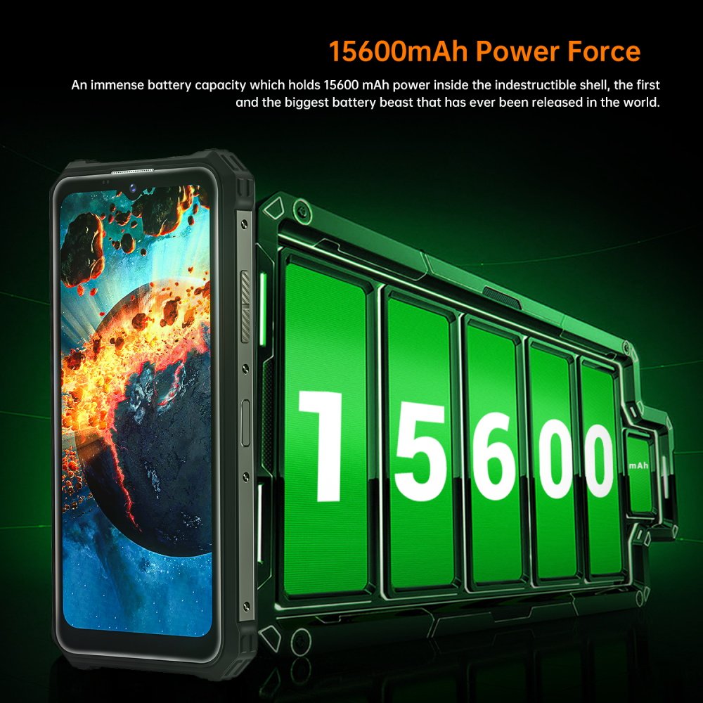 Original OUKITEL WP15S Waterproof Smartphone 15600mAh 4+64GAndroid 11 20MP Triple Camera not used Mobile Phones NFC Octa Core