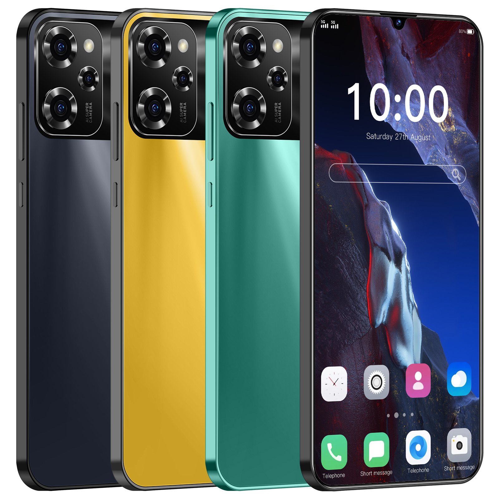 High Quality Mobile Phones X5 Pro 7.3 Inch Big Screen 5G Smart Phones 16Gb+1Tb Dual Sim Used Mobile Phones