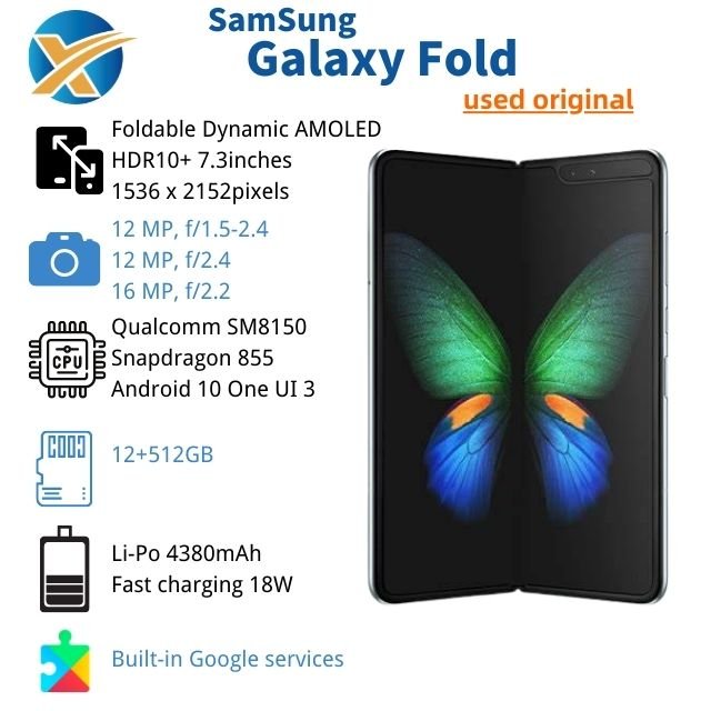 Wholesale Original Galaxy ZFold 5G Used Foldable Mobile Phone 12+512GB Global Unlock All Good Cellular WiFi US Brand Phone