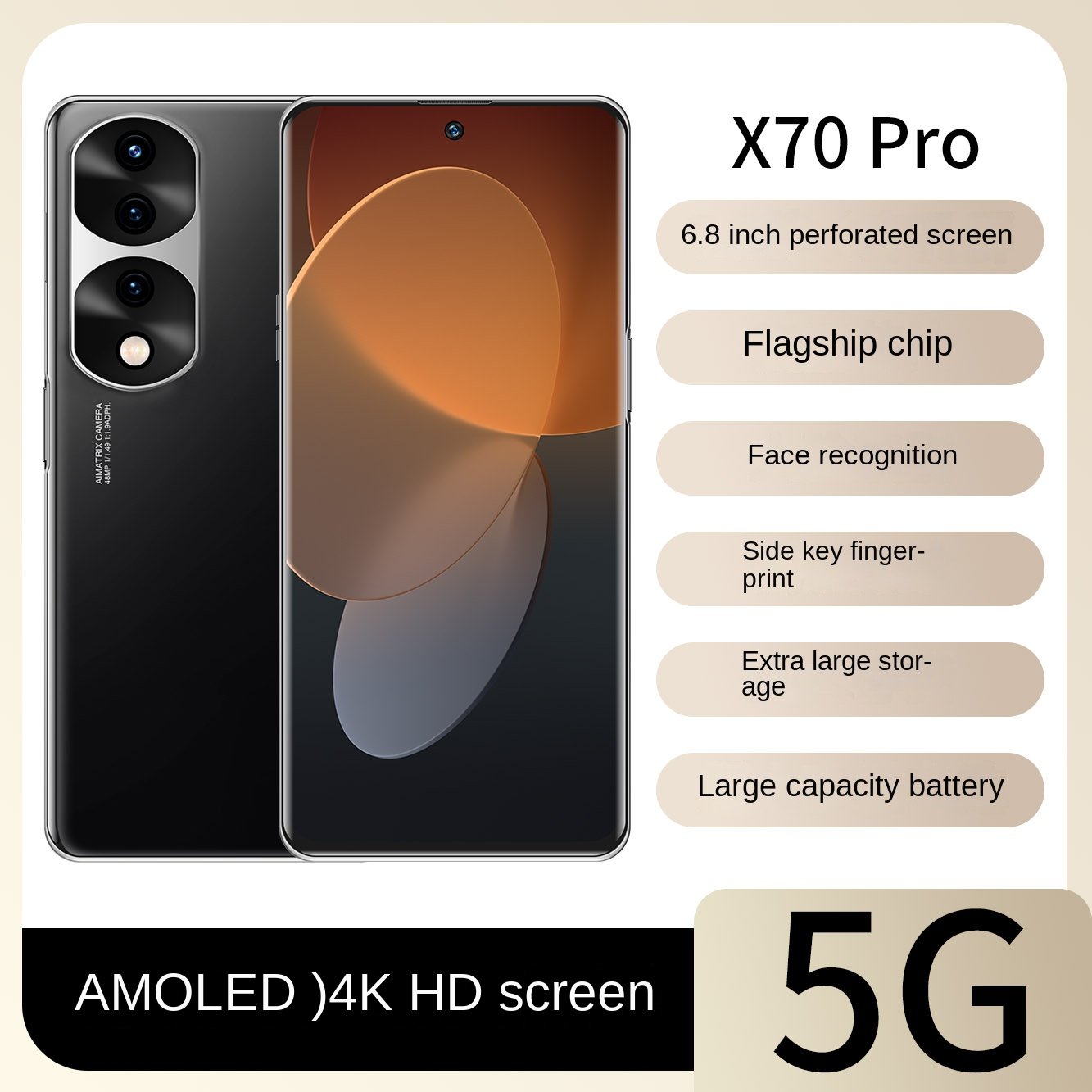 2024 5G new ultra-large capacity battery X70Pro authentic smart full Netcom 16G +512G mobile phone