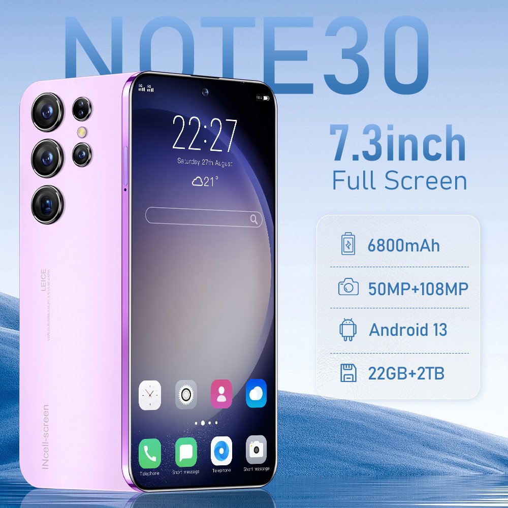 Cheap and easy-to-use smartphone manufacturer Note30+ True 4G 7.3-inch large screen 8 million pixels 2+16 Android 8.1
