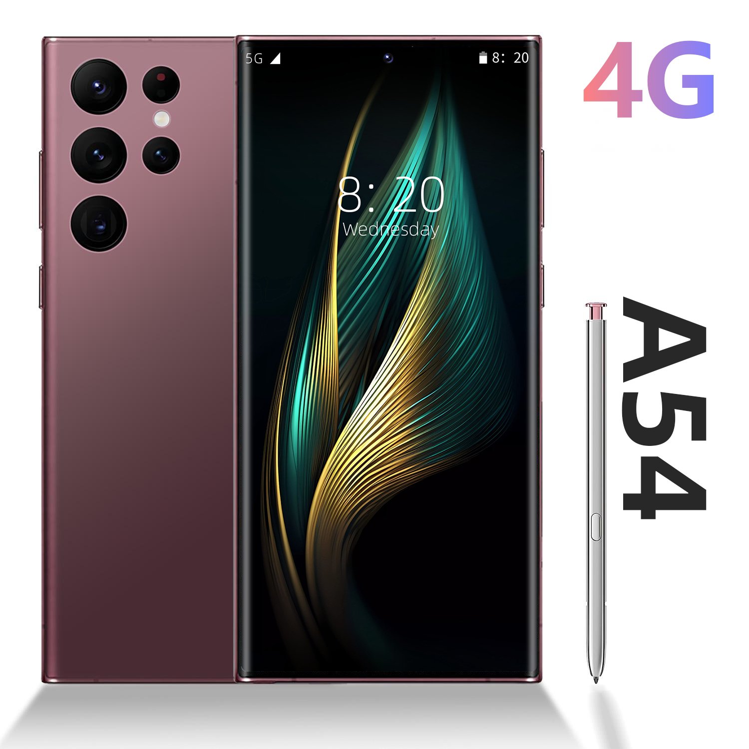 Phone Wholesale Telephone Unlocked Smartphone 4g Mobile Phone A54 16GB+1tb 7.3inch Full screen Screen