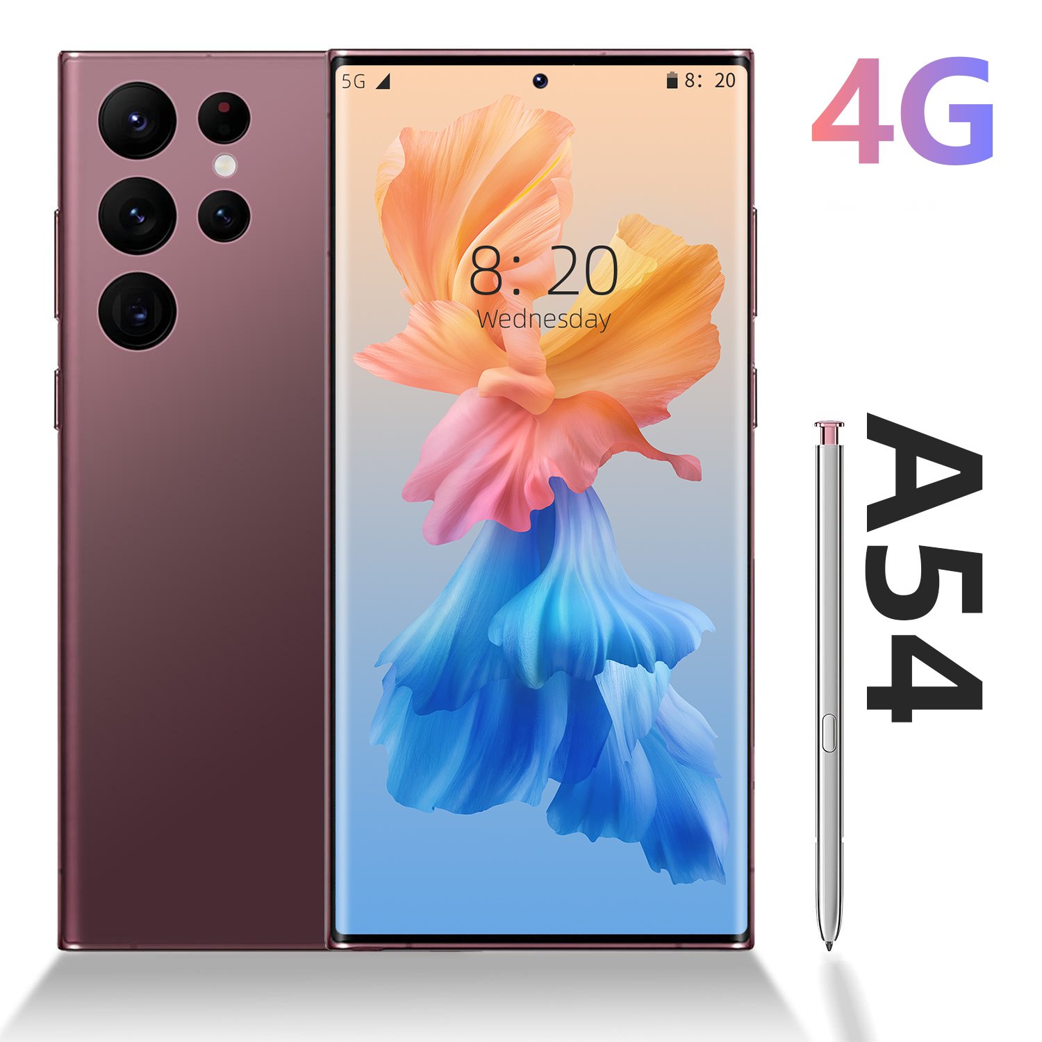 Phone Wholesale Telephone Unlocked Smartphone 4g Mobile Phone A54 16GB+1tb 7.3inch Full screen Screen