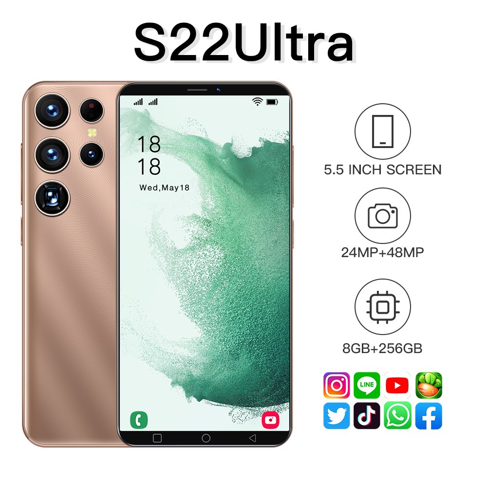S22Ultra Mobile Phones 8+256GB Android Cellphones 5.5inch Unlocked Smartphone