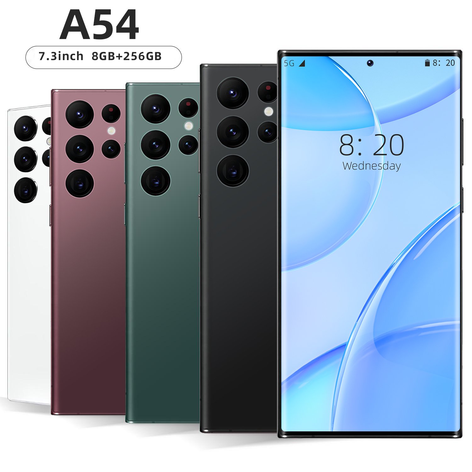High Quality A54 5g 7.3 Inch Original Mobile Phone 8gb+256gb Large Memory Smart Phone Beauty Camera Gaming Cellphone