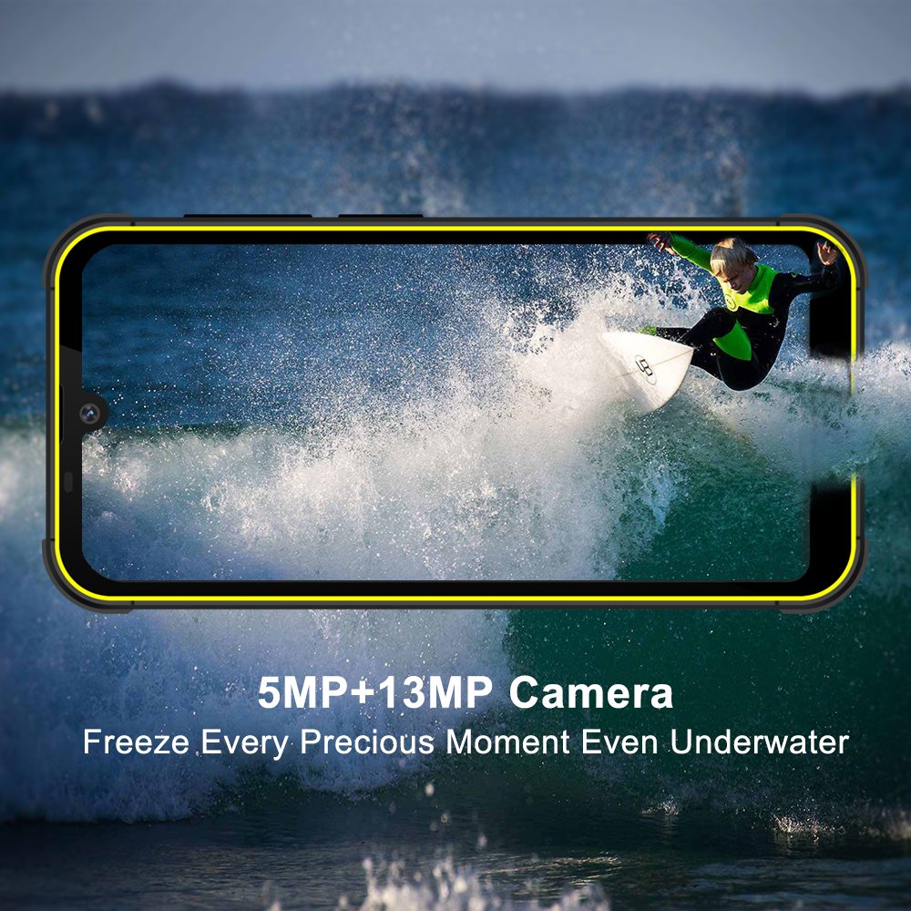 Phonemax M1pro Rugged Smartphone 5100mAh Waterproof 6.088'' LCD 4GB RAM 128GB ROM Octa Core Android10 NFC Used Mobile Phone