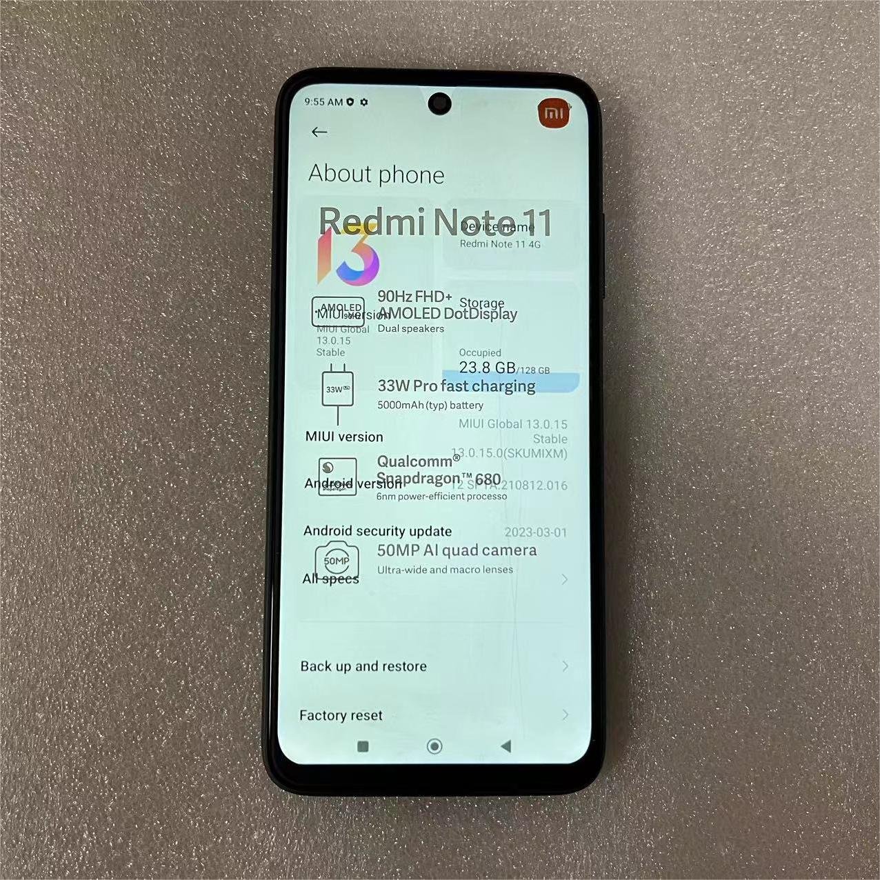 Best selling Second hand Xiaomi Redmi Note 11 4G Refurbished Unlocked Cellphone Used Mobile Phone for Redmi