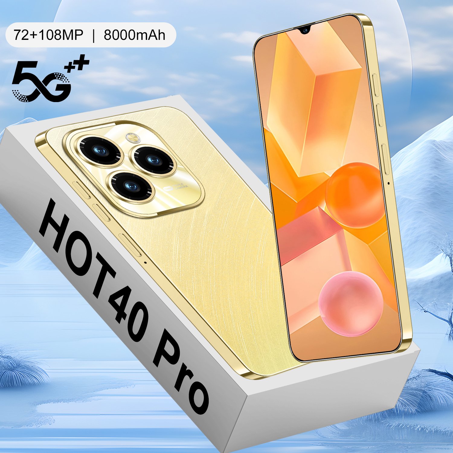 Best selling Custom Unlocked Original Hot 40 pro 5g smartphone 16gb + 1TB mobile phones Android13.0 celular