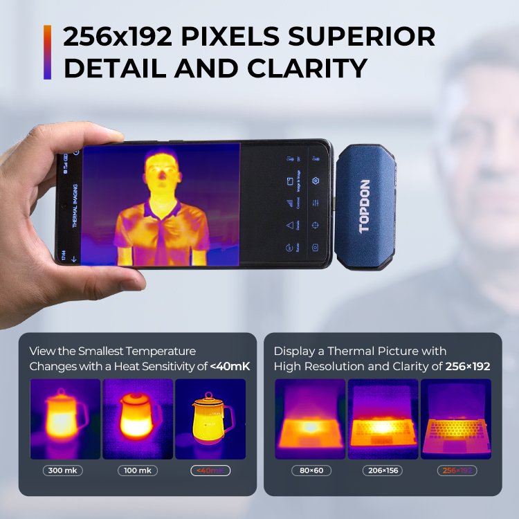 TOPDON TC001 Smartphone Use Thermography Measurement Thermal Camera Mobile Phone Android Car IR Infrared Thermal Imaging Camera