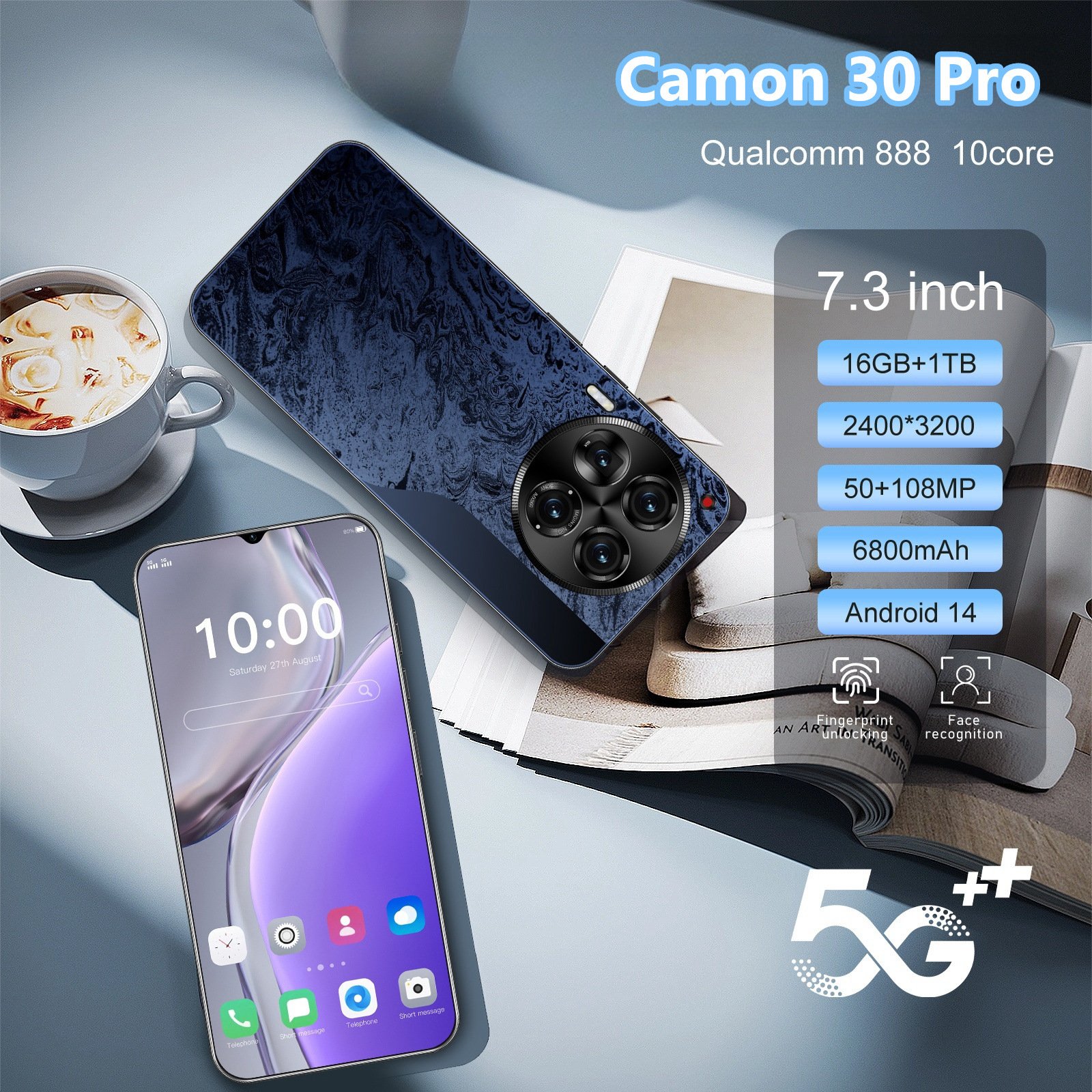 Popular smartphone Camon 30 Pro 7.3-inch large screen 8 million pixels 1+16 all-in-one Android 8.1