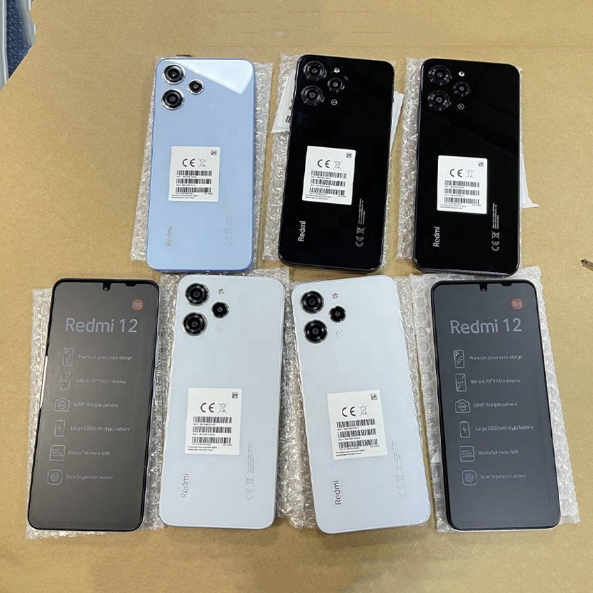 Used Mobile Phones For Xiaomi Redmi 12 12C 12Pro 6.79 inch 4g 5g smartphone AMOLED Display 1080 50MP Camera Android Cell Phone