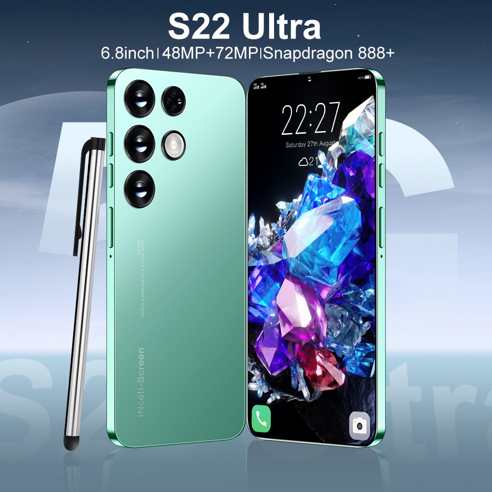 Brand New High Quality S22 Ultra 6.8 Inch Smartphones 4g/5g Network Cellphone 16g+1tb Dual Sim Android Unlocked Mobile Phone