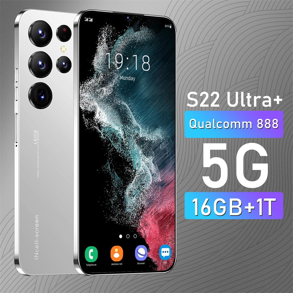 Cheap mobile phone S22 Ultra+ 6.8-inch large screen 5 million pixels Android 8.1 all-in-one (1+8)