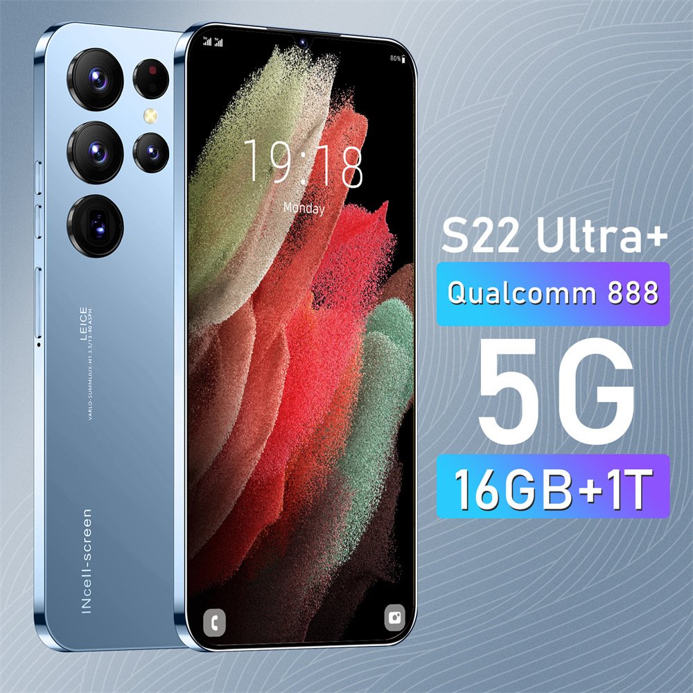 Cheap mobile phone S22 Ultra+ 6.8-inch large screen 5 million pixels Android 8.1 all-in-one (1+8)