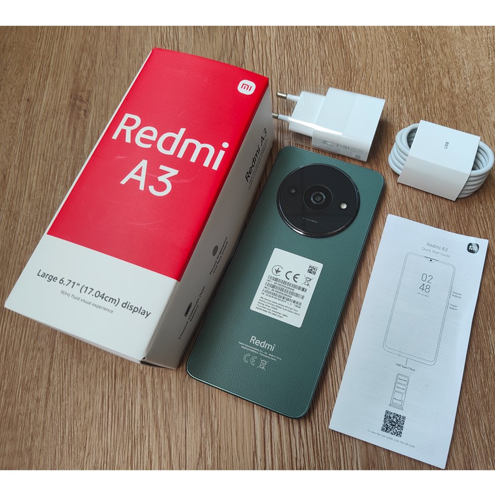 For Xiaomi Redmi A3 Refurbished Smartphone 4+128gb 5000mah Battery 6.71" Dotdrop Display Used Mobile Phones