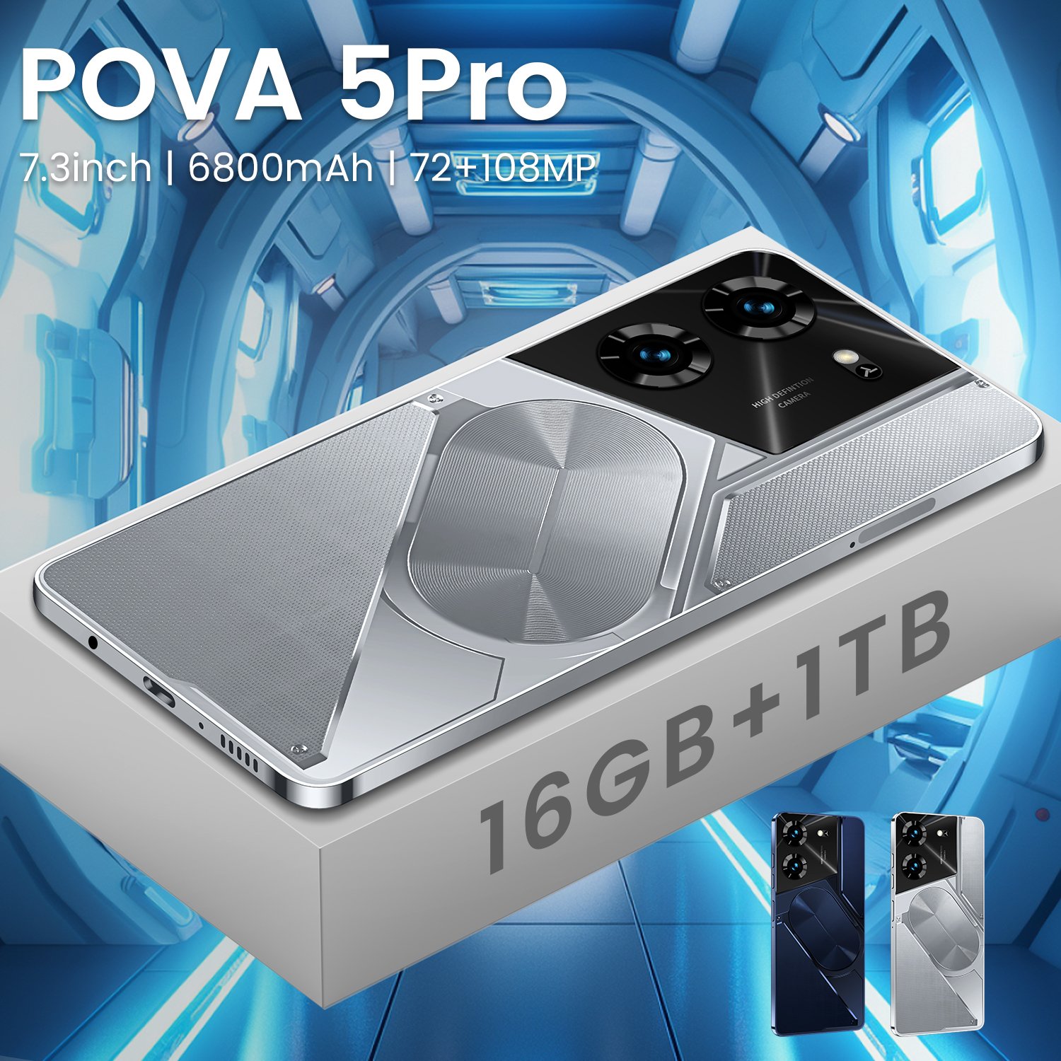New Pova 5 pro 16GB+1TB Phone Global Version Smartphone Android Cellphones Original with dual sim card