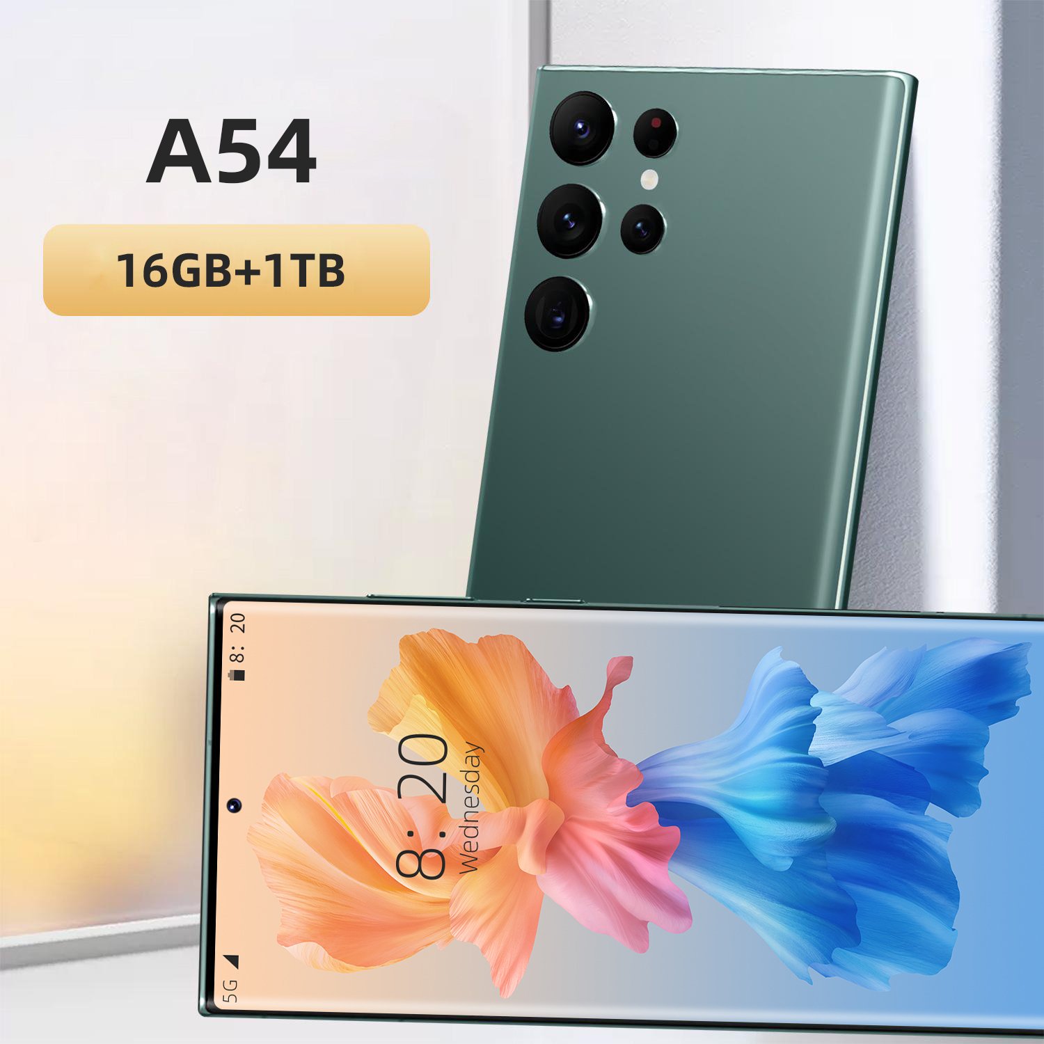 Phone Wholesale Telephone Unlocked Smartphone Mobile Phone A54 16GB+1TB 7.3inch Full screen Screen