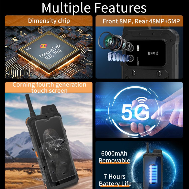 CENAVA A635GT Explosion-proof Rugged Phone FHD Screen Rugged Handsets 4G Lte 5G Lte Smart Atex Phone 8GB+258GB supports POC