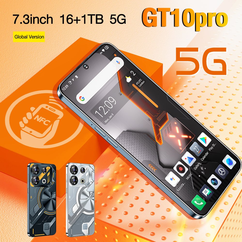 GlobalOriginal GT10 Pro 5G Smartphone 50MP Rear Camera Snapdragon 7 Gen 1 120Hz AMOLED Display 67W Charge