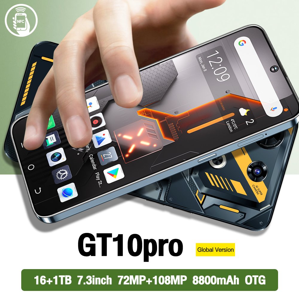 GlobalOriginal GT10 Pro 5G Smartphone 50MP Rear Camera Snapdragon 7 Gen 1 120Hz AMOLED Display 67W Charge