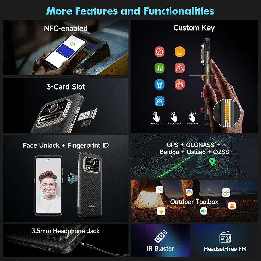 Wholesale original Ulefone Armor 25T 3g 4g smartphone 6.78-inch Android 14 Octa Core 12GB 256GB thermal imaging mobile phones