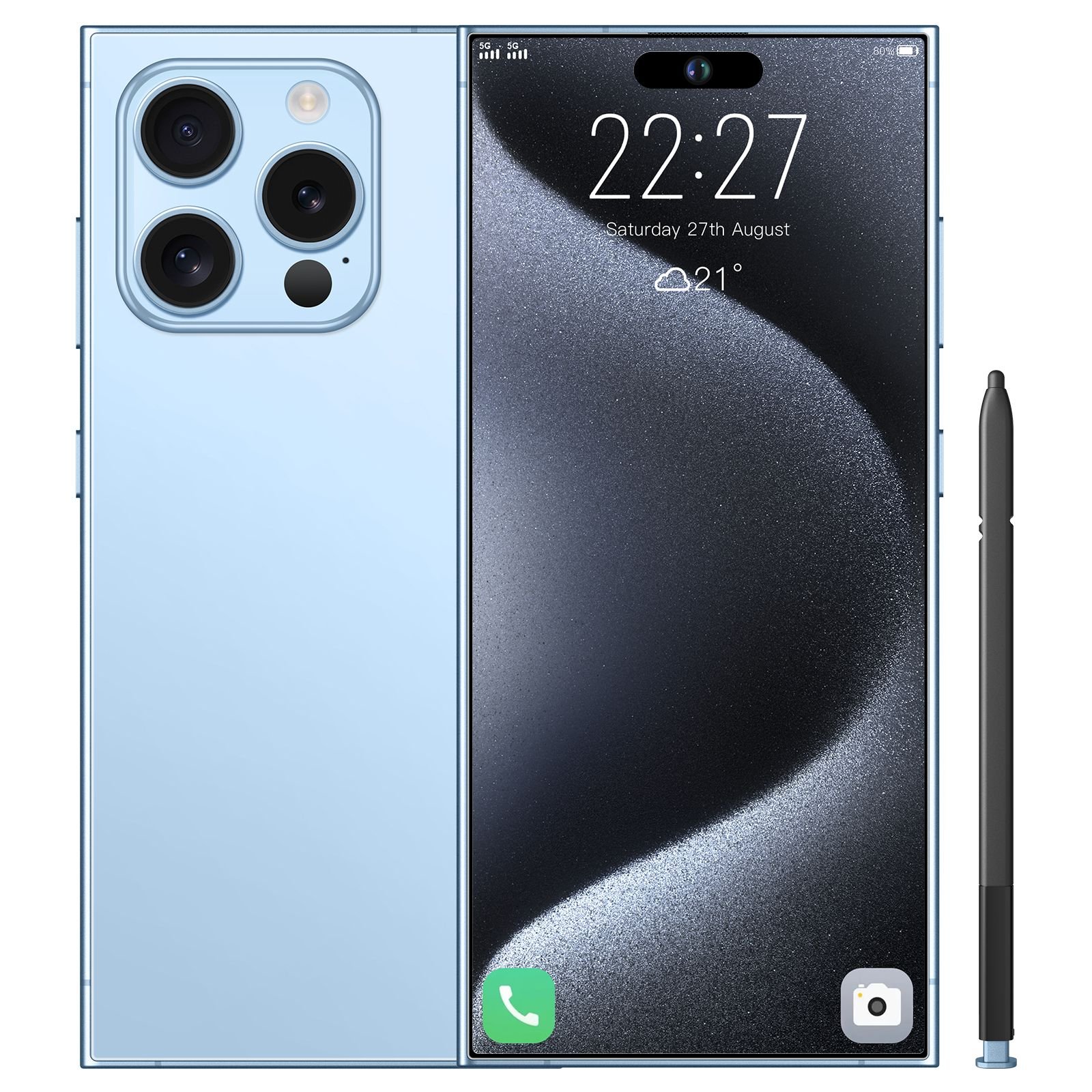 2024 Original i15 Ultra Phone 6.7 Inch HD 16GB + 1TB Clone Smartphone 8-Core Celulares 14 Pro Max Unlocked Mobile Smart Used